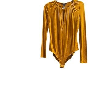 Forever 21 Golden Long Sleeve Bodysuit